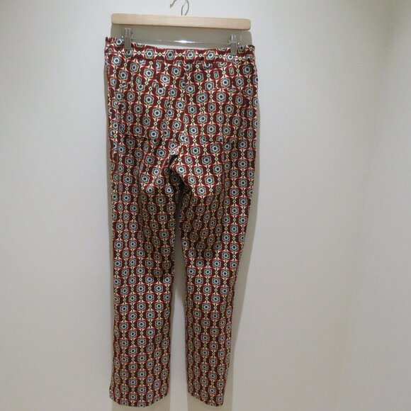 ANTHROPOLOGIE MAEVE Retro Floral Mid Rise Flare Stretch Ponte Pant Boho Size 8 - Picture 9 of 14